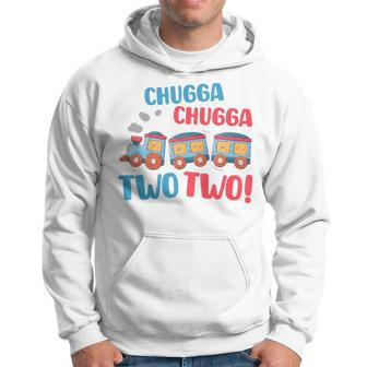 Kids Birthday 2 Year Old Gifts Chugga Two Two Party Theme Trains Hoodie - Seseable