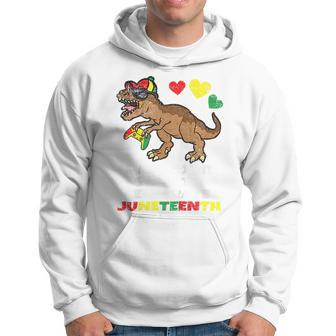 Kids I Pause My Game Junenth Black History Trex Gamer Hoodie | Mazezy