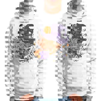 Leopard Halloween Highland Cow Pumpkin Spooky Heifer Tie Dye Halloween Hoodie | Mazezy