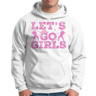 Lets Go Girls Cowgirl Hat Cowboy Boots Bachelorette Party Hoodie | Mazezy
