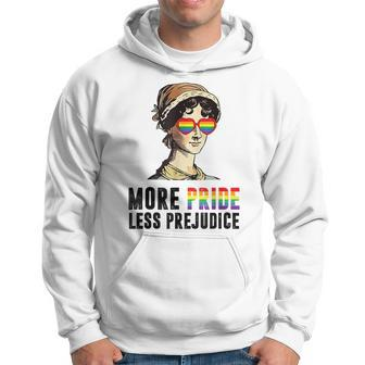 Lgbt Gay Proud Ally Pride Month More Pride Less Prejudice Pride Month Funny Designs Funny Gifts Hoodie | Mazezy