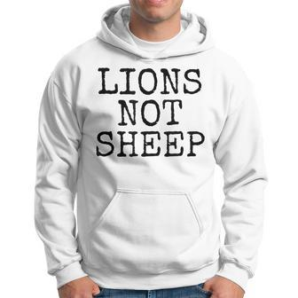 Lions Not Sheep Military Green Distressed Graphic  Hoodie