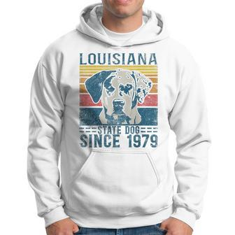 Louisiana Catahoula Leopard Dog Us State Dog Fan Lover Retro Hoodie | Mazezy