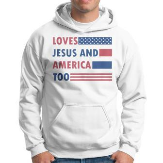 Loves Jesus And America Too Retro Hoodie - Monsterry