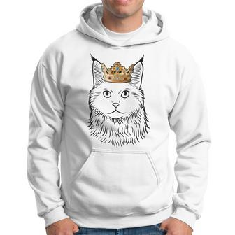 Maine Coon Cat Wearing Crown Hoodie | Mazezy