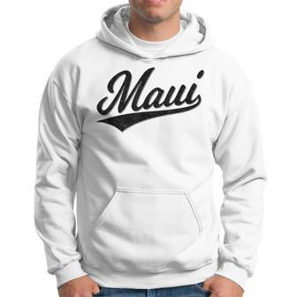 Maui Hawaii Lahaina Varsity Script Sports Jersey Style Hoodie - Seseable