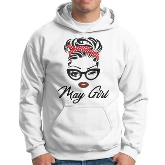 May Girl Wink Eye Woman Face Born In August Birthday Hoodie | Mazezy
