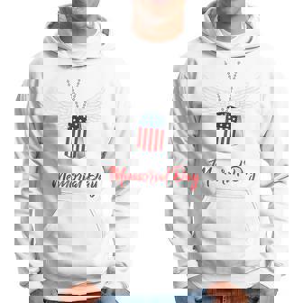 Memorial Day Proud Remembrance Day Dog Tags Chain Servicemen Hoodie | Mazezy
