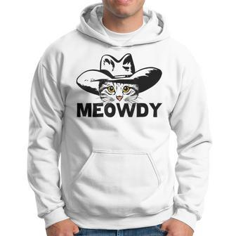Meowdy Mashup Between Meow And Howdy Cat Meme Hoodie - Thegiftio UK