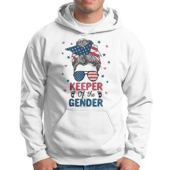 Messy Bun Keeper Of The Gender 4Th Of July Gender Keeper Hoodie | Mazezy AU