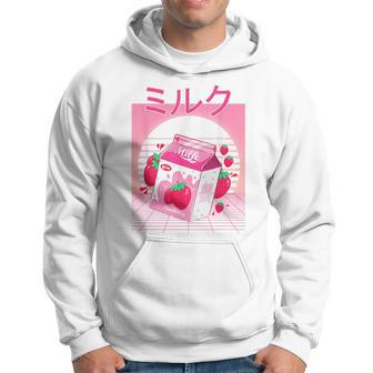Milk Shake Carton Funny Japanese Kawaii Strawberry Retro 90S 90S Vintage Designs Funny Gifts Hoodie | Mazezy CA