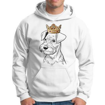 Miniature Schnauzer Dog Wearing Crown Hoodie | Mazezy
