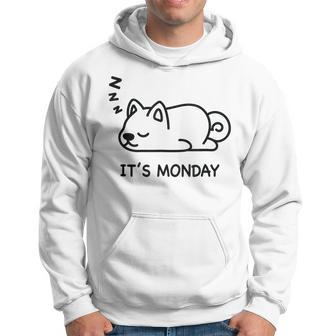 Monday Funny Sleeping Dog Corgi I Hate Monday Hoodie | Mazezy