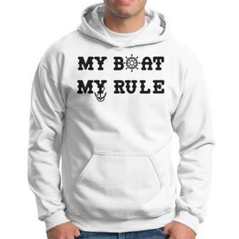 My Boat My Rules Sring Wheel And Anchor Hoodie | Mazezy