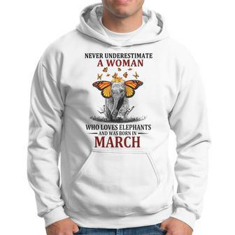 Never Underestimate A Woman Who Loves Elephants March Hoodie - Seseable