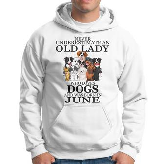 Never Underestimate An Old Lady Who Loves Dogs June Hoodie - Seseable