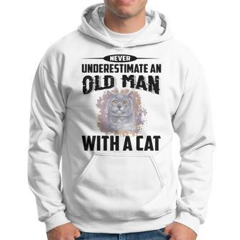 Never Underestimate An Old Man With British Shorthair Cat Old Man Funny Gifts Hoodie | Mazezy