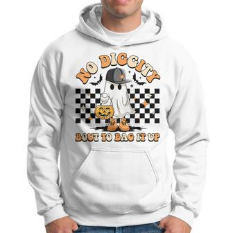 No Diggity Bout To Bag It Up Retro Halloween Spooky Season Hoodie - Monsterry