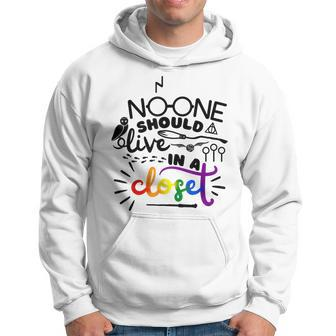 No One Should Live In A Closet Pride Lgbtq Lesbian Gay Ally Hoodie - Seseable