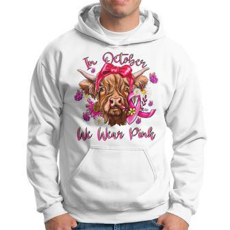 In October We Wear Pink Cow Breast Cancer Awareness Hoodie - Seseable