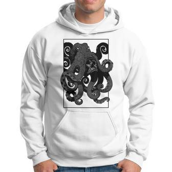 Octopus And Skull Tattoo Pen And Ink Inspired Graphic Octopus Hoodie | Mazezy