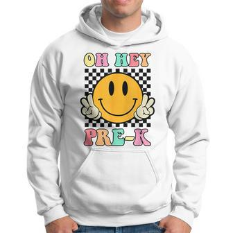 Oh Hey Pre-K Hippie Smile Face Retro Back To School Hoodie - Seseable