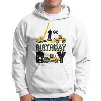 One Year Old Party 1St Birthday Boy Construction Truck Car Construction Funny Gifts Hoodie | Mazezy