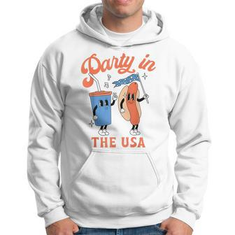 Party In The Usa Hot Dog Love Usa Funny 4Th Of July Hoodie - Thegiftio UK