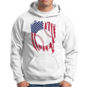 Patriotic Baseball 4Th Of July Men Usa American Flag Boys Patriotic Funny Gifts Hoodie | Mazezy