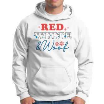 Patriotic Dog Red White And Woof Fourth Of July Dog Lover Hoodie | Mazezy