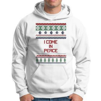 I Come In Peace Im Peace Couple Christmas Ugly Sweater Hoodie | Mazezy UK