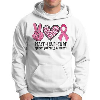 Peace Love Cure Breast Cancer Awareness Warrior Pink Ribbon Hoodie - Monsterry AU