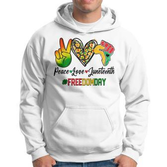 Peace Love Junenth 1865 Freedom Day African American Hoodie | Mazezy