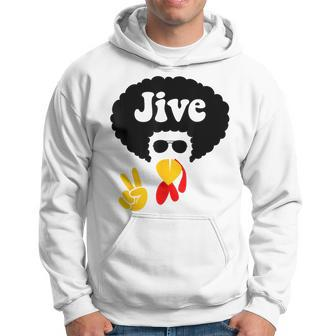 Peace Thanksgiving Sign Jive Turkey Face Hoodie - Seseable
