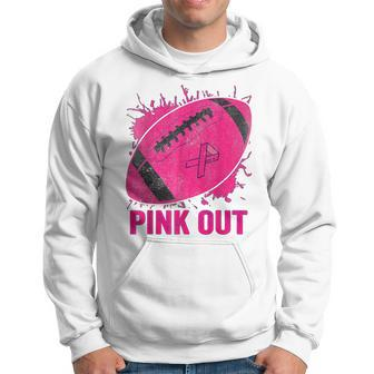 Pink Out Breast Cancer Awareness Football Breast Cancer Hoodie - Seseable