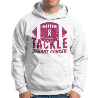 Pink Breast Cancer Football Tackle Breast Cancer Hoodie - Seseable