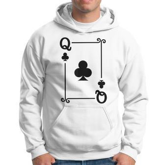 Playing Cards Costume Queen Clubs Card Queen Card Hoodie - Thegiftio UK