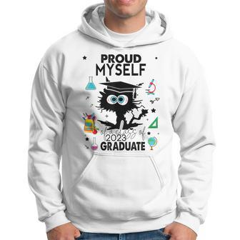Proud Myself Of A Class Of 2023 Graduate Funny Black Cat Hoodie | Mazezy DE