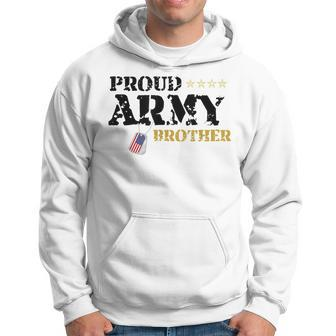 Proud Us Army Brother American Military Family Flag Gift Hoodie | Mazezy
