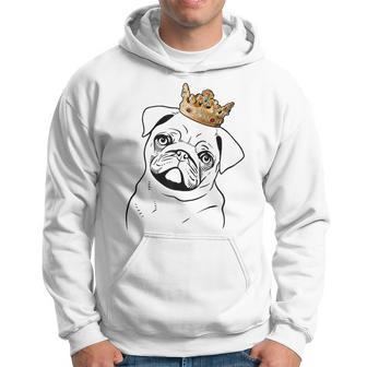 Pug Dog Wearing Crown Hoodie | Mazezy