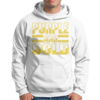 Purple & Gold Game Day Group For High School Football Hoodie - Seseable