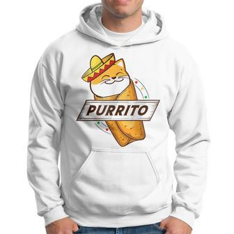 Purrito Cat Wearing A Sombrero In A Mexican Burrito Funny Hoodie - Seseable