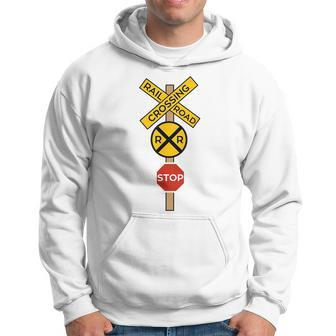 Railroad Crossing | Cute Road Sign Crossing Gift Hoodie | Mazezy