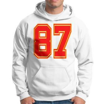 Red Number 87 White Yellow Football Basketball Soccer Fans Hoodie - Thegiftio UK
