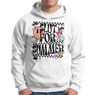 Retro Summer Slut For Summer Cute Vacation Checkered Hoodie | Mazezy CA