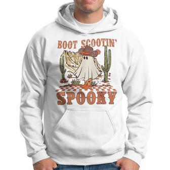 Retro Western Halloween Cute Ghost Boot Scootin Spooky Hoodie - Seseable