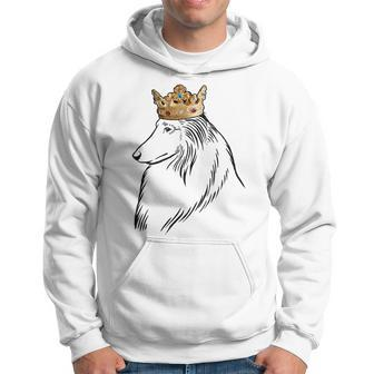 Rough Collie Dog Wearing Crown Hoodie | Mazezy