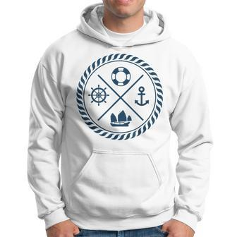 Sailing Icons Anchor Wheel Boat T Sailing Top Hoodie | Mazezy
