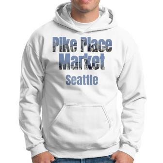 Seattle Skyline Pike Place Market Neighborhood Hoodie | Mazezy