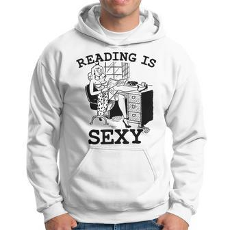 Sexy Pin Up Girl Comic Book Vintage Reading Is Sexy Reading Funny Designs Funny Gifts Hoodie | Mazezy
